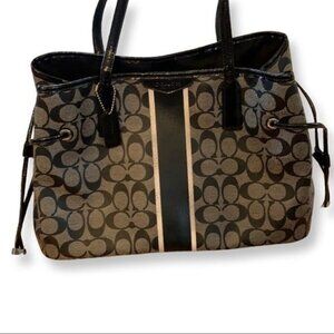 Large Black & Gray Coach Tote